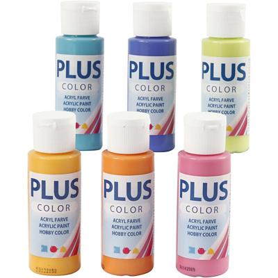 Plus Color acrylverf, kleurrijk, 6x60 ml/ 1 doos