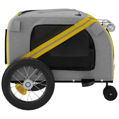 VidaXL Hondenfietstrailer oxford stof en ijzer geel en zwart