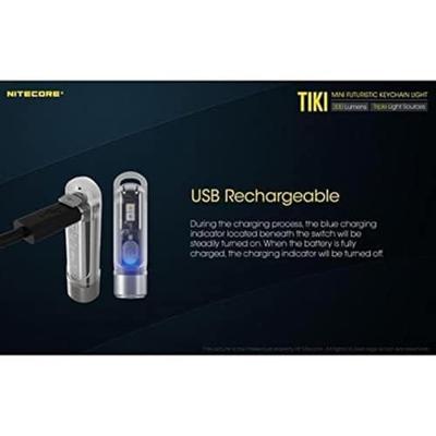NiteCore TIKI Zaklamp werkt op een accu LED, UV-LED 300 lm 12 g