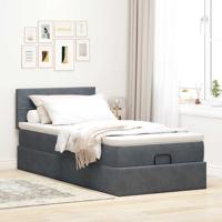 Ottoman bed met matras en LED's 90x190cm fluweel donkergrijs - thumbnail