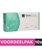 Abena poedervrije vinyl handschoenen maat small 100 stuks voordeelpakket - thumbnail