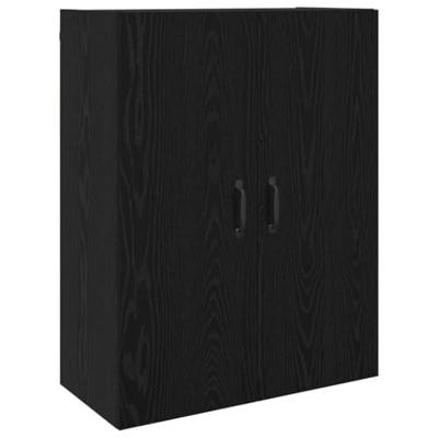 Hoge kast 2 pcs Zwart Eiken Bewerkt hout