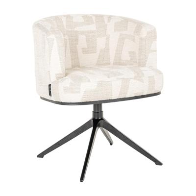 Richmond Draaibare Eetkamerstoel 'Cheyenne' Graffic stof, kleur Beige