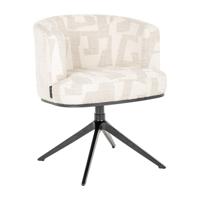 Richmond Draaibare Eetkamerstoel 'Cheyenne' Graffic stof, kleur Beige - thumbnail