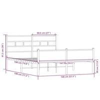 Bedframe zonder matras hout sonoma eikenkleurig 140x190 cm - thumbnail