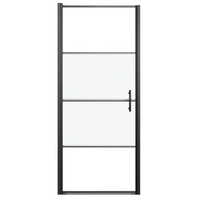 Douchedeur halfmat 81x195 cm gehard glas zwart