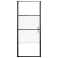 Douchedeur halfmat 81x195 cm gehard glas zwart - thumbnail