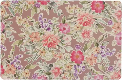 Unique Living placemat flowers 28.5x43.5cm taupe