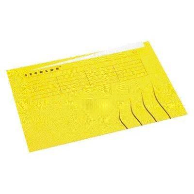 Vouwmap Secolor met tabrand A4 100% gerecycled karton 250gr Geel | 25 stuks