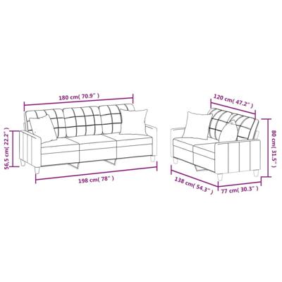 2-delige Loungeset met kussens kunstleer wijnrood