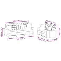 2-delige Loungeset met kussens kunstleer wijnrood - thumbnail