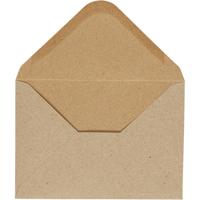 Creativ Company Enveloppen, afmeting envelop 11,5x16 cm, 110 gr, naturel, 10 stuk/ 1 doos - thumbnail