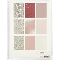 Creativ Company Design papierblok, afm 21x30 cm, 120+128 gr, beige, bruin, roze, wit, 24 vel/ 1 doos - thumbnail