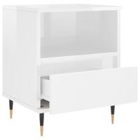 Nachtkastjes 2 st 40x35x50 cm bewerkt hout hoogglans wit - thumbnail