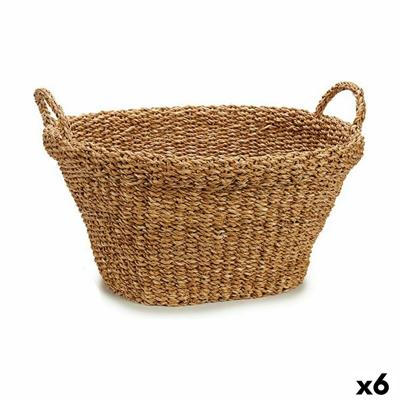 Mand Gift Decor Bruin Zeealgen 32 L Met handvatten (6 Stuks)