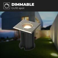 Set van 3 Ramsay LED Grondspot - Dimbaar - Vierkant - GU10 - 4 Watt 345 Lumen - 4000K neutraal wit - RVS - IP67 waterdicht - Tuinspot - Oprit - thumbnail