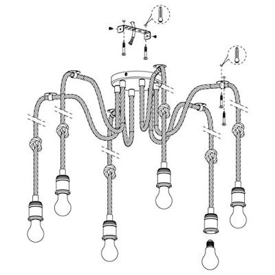 Eglo TouwlampRampside spider 6-lichts - 43195
