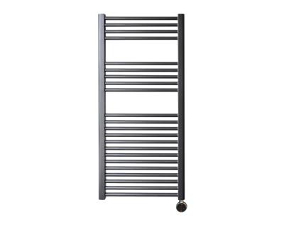 Radiator Sanicare Snode 111,8 x 45 cm Gunmetal Thermostaat Chroom Rechtsonder