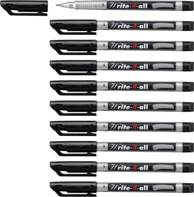 Viltstift stabilo write-4-all 166/46 sf zwart | 10 stuks