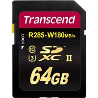 Transcend 64GB SDXC CARD Class 10 UHS-II U3 MLC V90 (R 285MB/s | W 180MB/s) - thumbnail