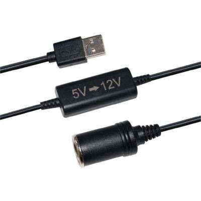 USB 5V naar 12V sigarettenaansteker-converter - HTC EQUIPMENT - 12W en 120cm kabel