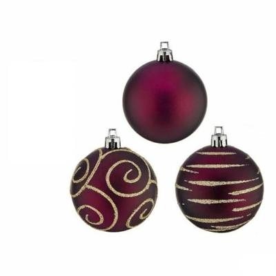 Set kerstballen Paars PVC Ø 6 cm (4 Stuks)