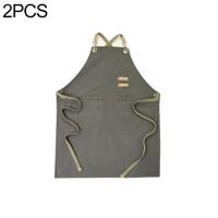 2 PC'S Barista Kapper schort bloemist Restaurant Bar werkkleren one size (grijs) - thumbnail