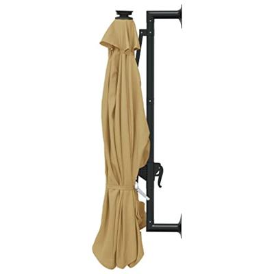 Wandparasol met LED's 300 cm taupe