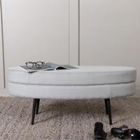 Nohr Hocker 'Larenzo' Rib, kleur Grijs - thumbnail