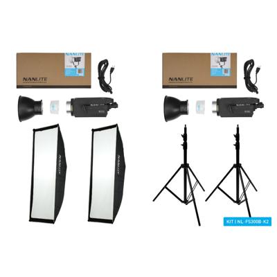 Nanlite FS300B Bi-color LED dual kit (w/ light stand and softbox)