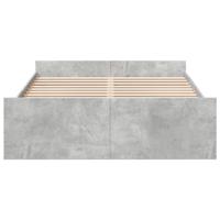 Bedframe met lades bewerkt hout betongrijs 135x190 cm - thumbnail