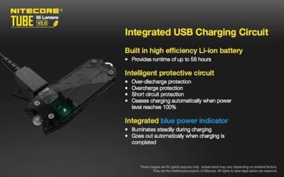 NiteCore Tube 2.0 - transparent Zaklamp werkt op een accu 55 lm 10 g NiteCore Tube 2.0 - transparent Zaklamp werkt op een accu 55 lm 10 g