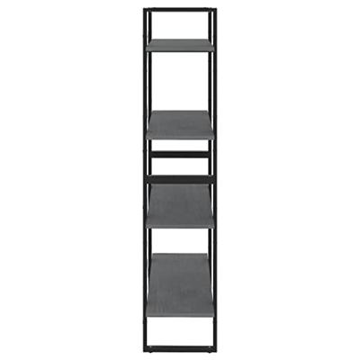 Boekenkast met 4 schappen 80x30x140 cm massief grenenhout grijs