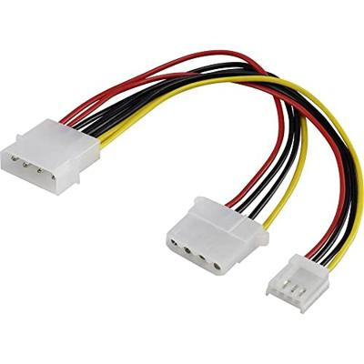 Renkforce Stroom Verlengkabel [1x IDE-stroomstekker 4-polig - 1x IDE-stroombus 4-polig, Floppy-stroombus] 0.15 m Zwart, Rood, Geel
