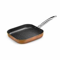 Geribbelde Grillpan Monix M740030 Grill 28 cm Gehard aluminium (4 Onderdelen) (4 Stuks) - thumbnail