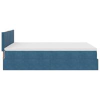 Ottoman bed met matras en LED's 140x200cm fluweel donkerblauw - thumbnail