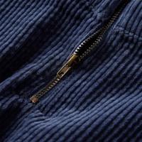 Kinderrok met zakken ribfluweel 92 marineblauw - thumbnail