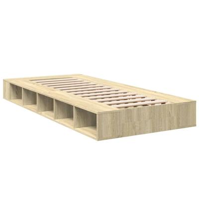 Bedframe bewerkt hout sonoma eikenkleurig 75x190 cm