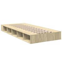 Bedframe bewerkt hout sonoma eikenkleurig 75x190 cm - thumbnail