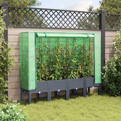 Plantenbak verhoogd met kashoes 160x40x140 cm rattanlook