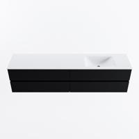 MONDIAZ VICA 200cm badmeubel onderkast Urban 4 lades. Wastafel CLOUD rechts 1 kraangat, kleur Talc. - thumbnail