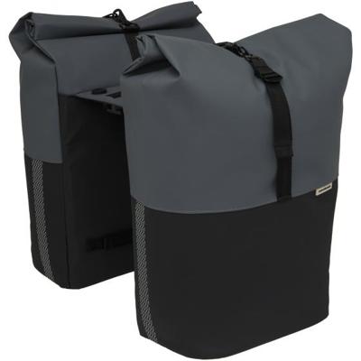 New Looxs Nyborg MIK Dubbele Fietstas 34 Liter Donkergrijs/Zwart - thumbnail