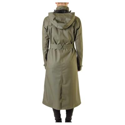 AGU Trench Coat Long Regenjas Urban Outdoor Dames - Groen - XL - Waterdicht