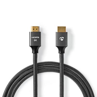 Ultra High Speed HDMI-Kabel | HDMI-Connector - HDMI-Connector | Gun Metal Grey | Gevlochten Kabel | 1,0 m