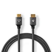 Ultra High Speed HDMI-Kabel | HDMI-Connector - HDMI-Connector | Gun Metal Grey | Gevlochten Kabel | 1,0 m - thumbnail
