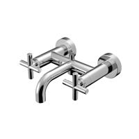 Badkraan Hotbath Chap 15cm Hartafstand Mengkraan Opbouw Glans Chroom met Uitloop - thumbnail