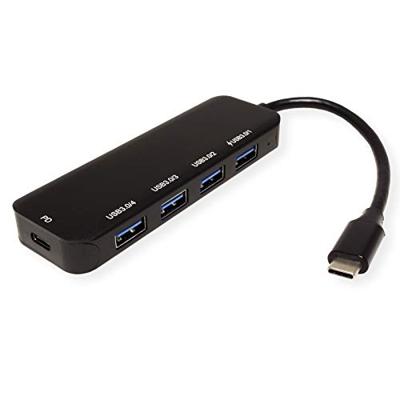 VALUE USB 3.2 Gen 1 hub, 4-poorts, type C aansluitkabel, met 1 PD poort