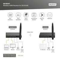 Digitus DS-55347 HDMI-ontvanger 100 m 5 GHz 1920 x 1080 Pixel Geïntegreerde LED-weergave, Met loop-functie, Veilige draadloze overdracht - thumbnail