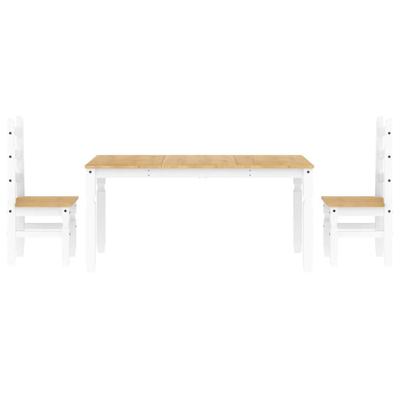3-delige Eethoek Panama massief grenenhout wit