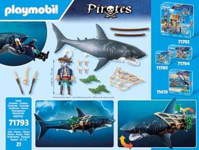 PLAYMOBIL Pirates reuzenhaai met piraat 71793